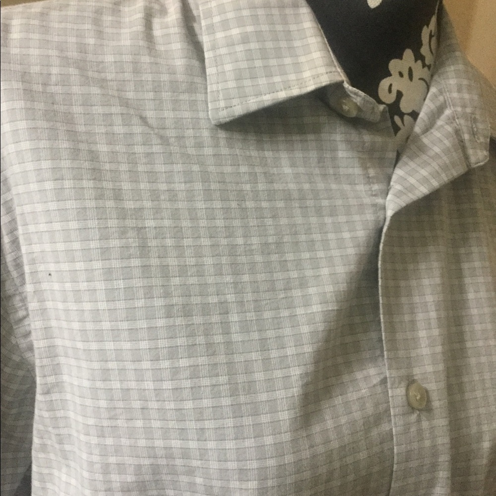 GRAY & WHITE BUTTON DOWN
